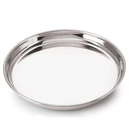 Neelam Stainless Steel N.P.12 22G Thali – 26.5 cm | Durable & Elegant Round Plate | Ideal for Pooja & Daily Use