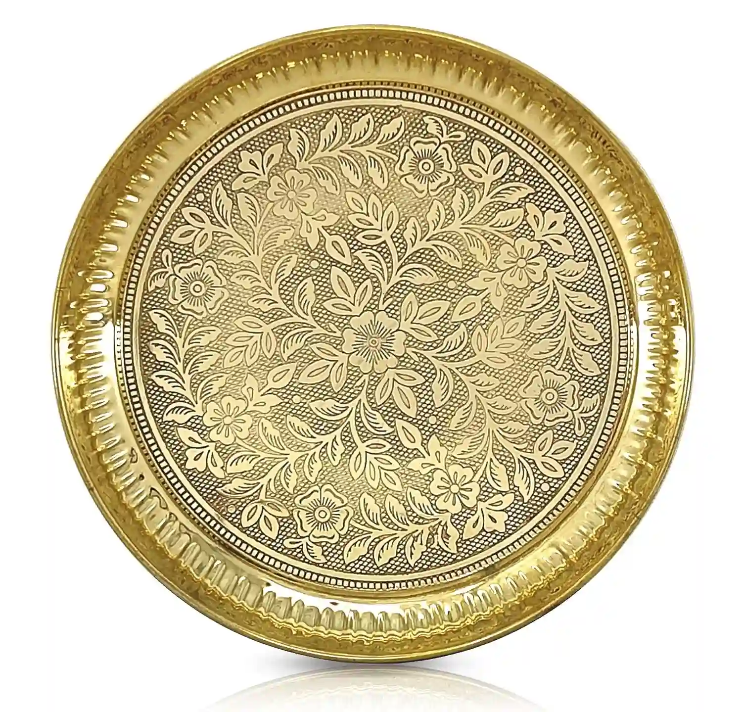 Brass Pooja Plate – Traditional 12 Inch Puja Thali | Handcrafted Arti Thali for Home, Office & Mandir – Dev Poojan Brass Pooja Plate – Traditional 12 Inch Puja Thali | Handcrafted Arti Thali for Home, Office & Mandir – Dev Poojan