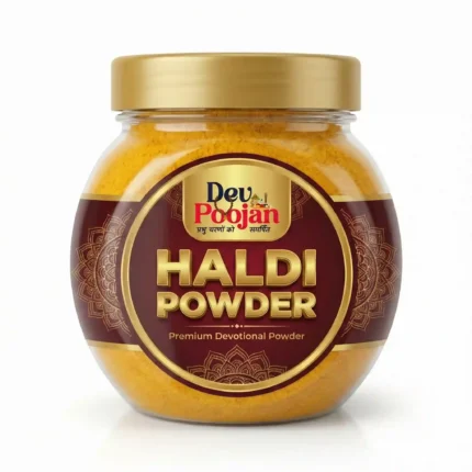Dev Poojan Haldi Powder | Premium Devotional Turmeric for Pooja, Tilak & Temple Rituals – Pure & Bright Yellow