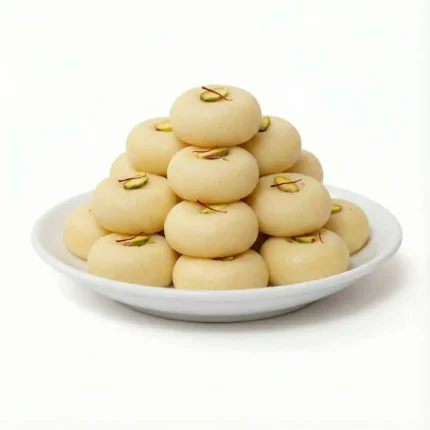 Dev Poojan Milk Peda Prasad – Fresh Premium Peda | Temple-Style Sweet | Pure Milk & Kesar