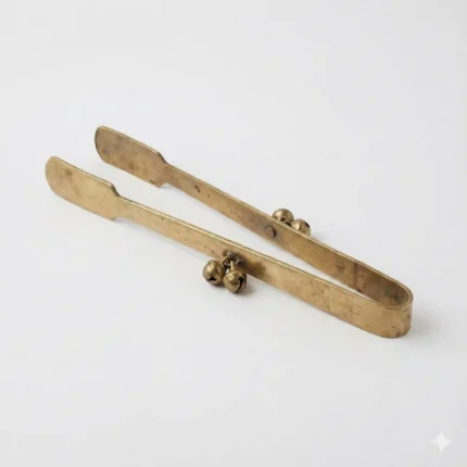 Dev Poojan Brass Pooja Chimta | Traditional Aarti Tong with Ghungroo Bells | Heavy-Duty Brass