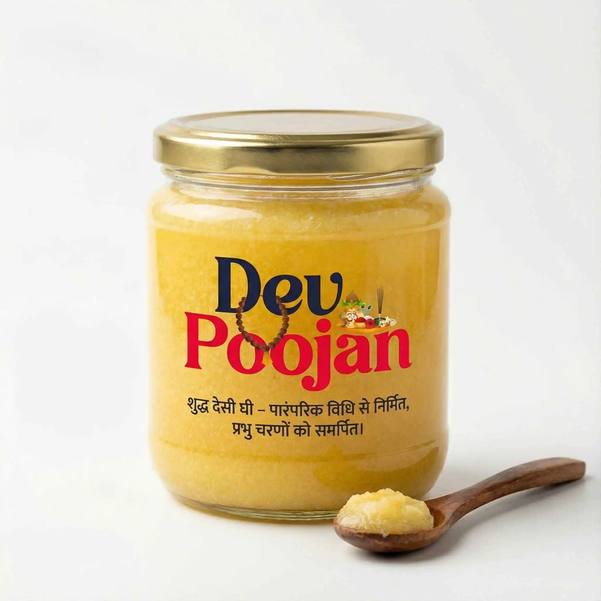 dev poojan ghee Dev Poojan Shuddh Desi Ghee | Traditional Method | Pure Cow Ghee for Pooja, Hawan, Aarti & Temple Use