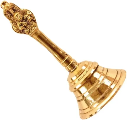 Dev Poojan Brass Pooja Ghanti (Small) – Premium Brass Bell for Daily Worship & Rituals