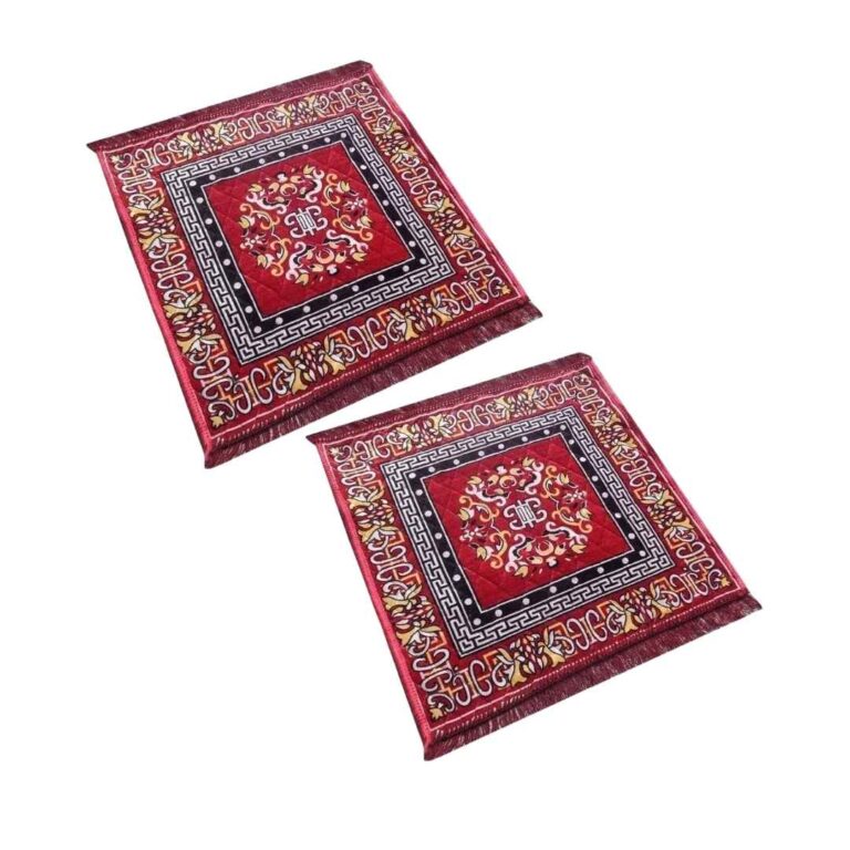 classic collection Velvet Prayer Mat (Multicolor, Pack of 2, Medium)